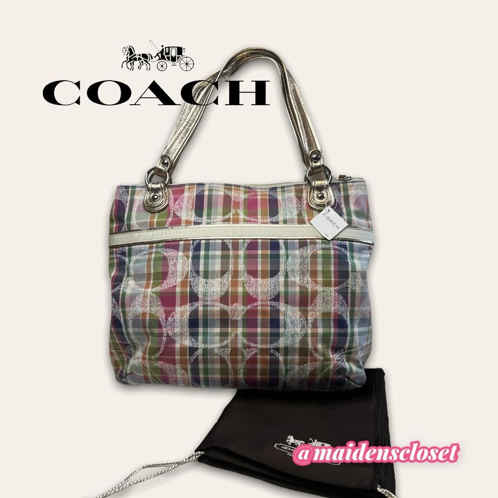 New Rare Poppy Daisy Madras Glam Tote - Picture 3 of 11